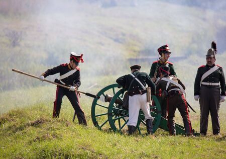Borodino village, Moscow region/Russia - 02.09.2018: The reconstruction of the Battle of Borodino in...