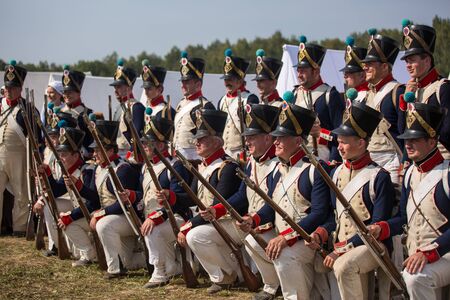 Borodino village, Moscow region Russia - 02.09.2018: The reconstruction of the Battle of Borodino in...