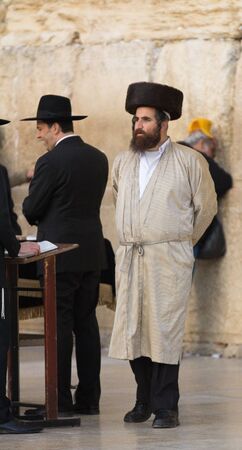 JERUSALEM, ISRAEL - Feb 18, 2013: Bar Mitzvah ritual at the Wailing wall in Jerusalem. A 13 years...