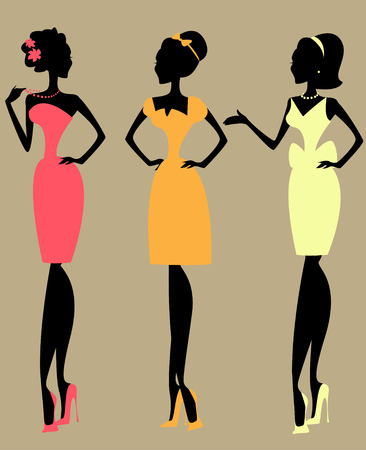 Pretty fashionable womenのイラスト素材