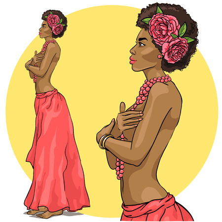 Beautiful black womanのイラスト素材