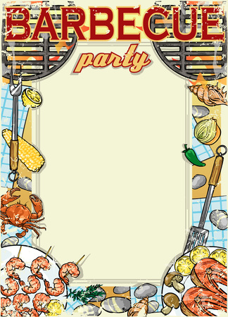 Barbecue background with space for textのイラスト素材