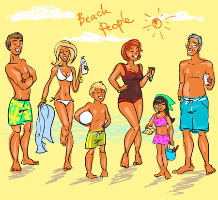 Beach Peopleのイラスト素材