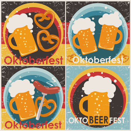 Oktoberfest backgrounds, set. Set of eer coaster designs.のイラスト素材