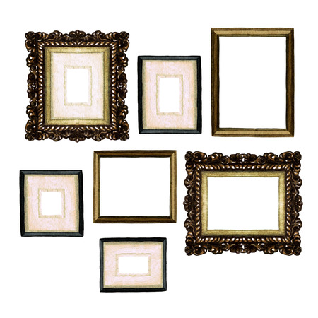 Picture Frames - Watercolor Illustration.の写真素材