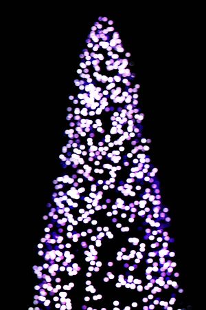 Blured Christmas and New Year lights Christmas tree shape. Isolated.の写真素材