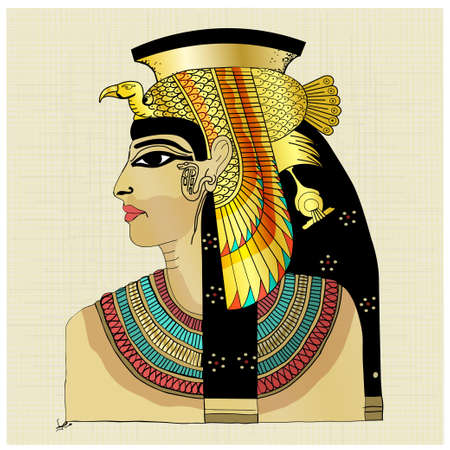 Pharaoh with blue red yellow colorsのイラスト素材