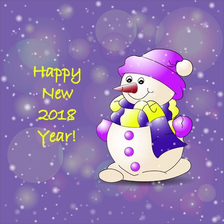 snowman 2018 yearの写真素材