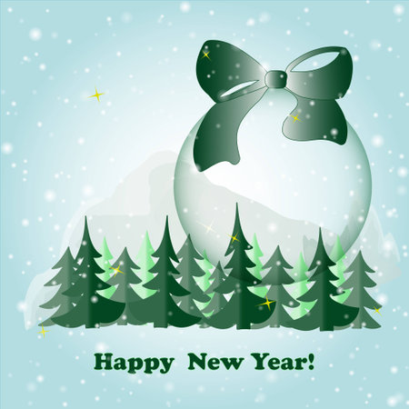 new year eves and ball vector illustration.のイラスト素材