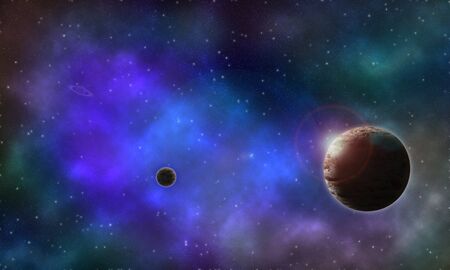 background Starry night sky planets-1の写真素材