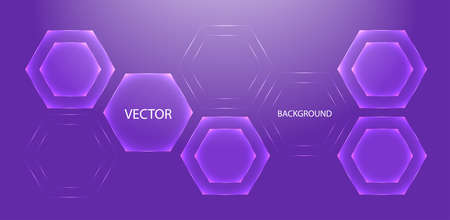 Purple abstraction geometric background with hexagons. Modern technology. Vector illustration.のイラスト素材