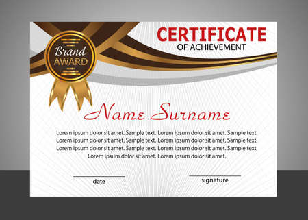 Certificate of achievement template. Elegant design Vector illustration.のイラスト素材
