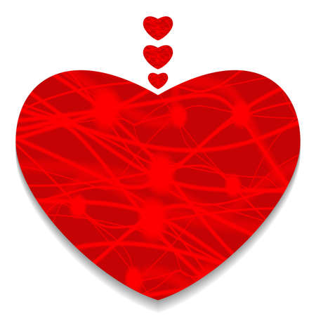 Red heart. Valentines day greeting card. Vector illustration.のイラスト素材