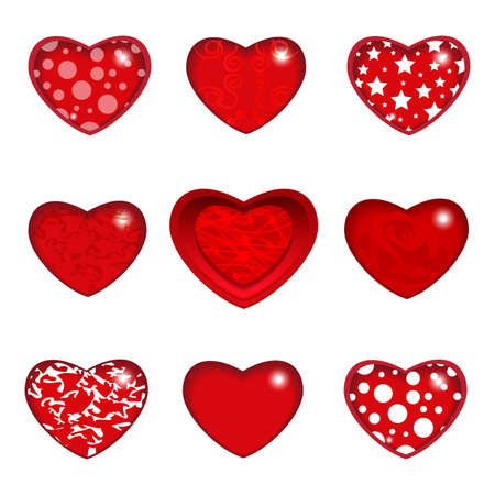 Set elegant heart. Happy Valentines Day. Vector illustration.のイラスト素材