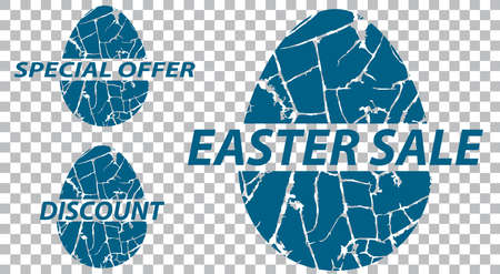 Easter sale, special offers, discounts on grunge a transparent background. Vector illustration.のイラスト素材