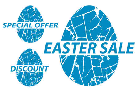 Easter sale, special offers, discounts on grunge. Vector illustration.のイラスト素材
