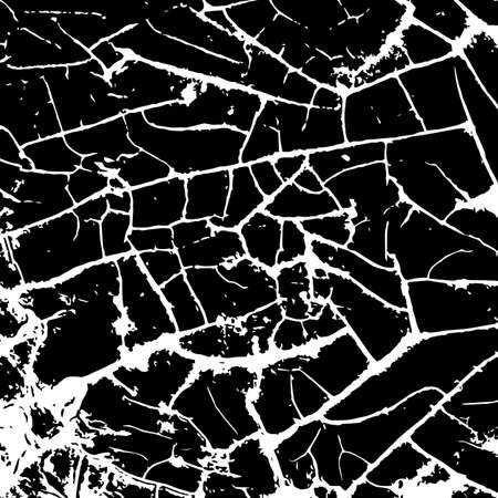 Black cracking texture. Grunge background. Pattern with cracks. Vector illustration.のイラスト素材