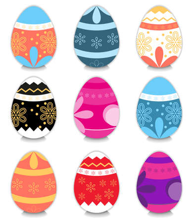 Set Easter egg for holiday greeting. Vector illustration.のイラスト素材