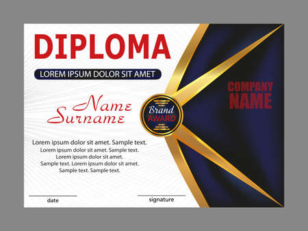 Template diploma or certificate. Elegant design. Vector illustration.のイラスト素材