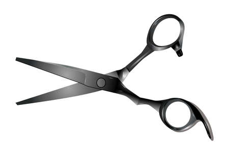 Professional hairdressing scissors isolated on white background. Vector illustration.のイラスト素材