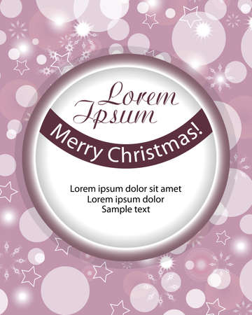 Round Christmas background with ribbon. Set vector illustration.のイラスト素材