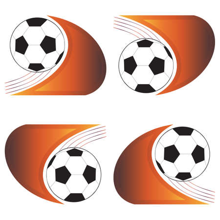Label football (soccer). Banner football (soccer). Logo football (soccer). Vector illustration.のイラスト素材