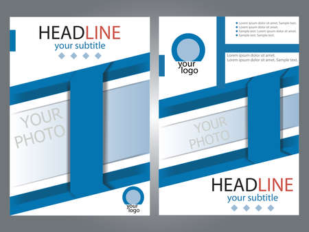Template design brochures with place for your photo. Sample. Vector illustration. A4 size.のイラスト素材