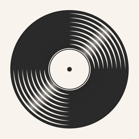 Vinyl plate disc isolated. Music retro icon. Vintage vector illustration.のイラスト素材