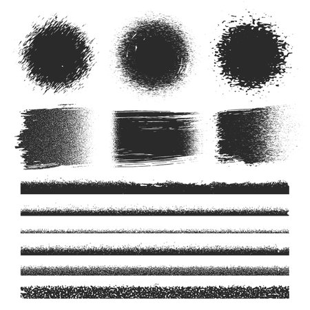 Grunge paint element set. stain texture. Vector illustration isolated on white background.のイラスト素材
