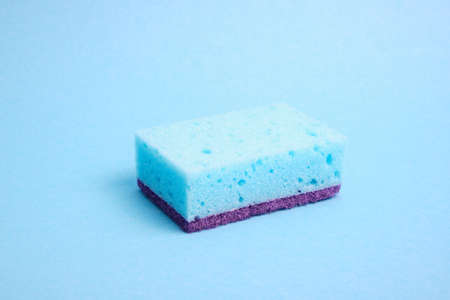 blue Kitchen sponge blue background copy sapceの写真素材
