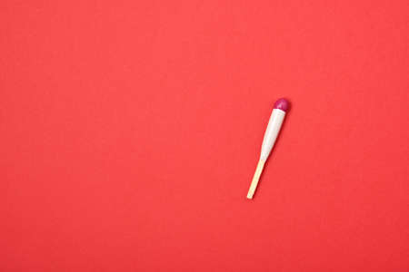 Hunting waterproof match on red background copy space top viewの写真素材
