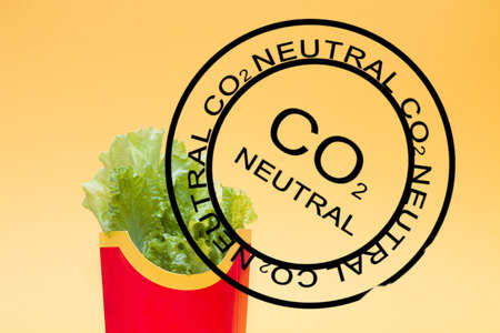 carbon neutral fast food restaurant concept, healthy food alternative to unhealthy fast food...