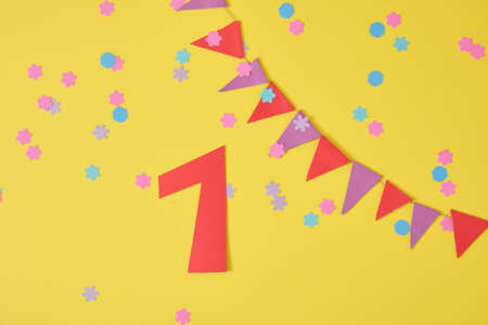April 1st. April Fool's Day. creative minimal concept. creative postcard with number 1 made of...