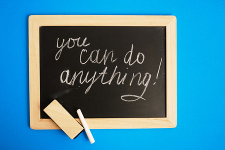 chalk writing on "you can do anything"の写真素材