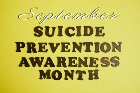suicide concept, suicide prevention, September is suicide awareness monthの写真素材