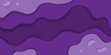 Purple abstract paper wave. Several layers go deep. Vector kirigamiのイラスト素材