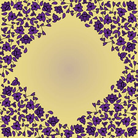 Frames with floral ornament in the corners. Fantasy flowers on the Indian themeのイラスト素材