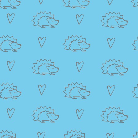 Cute illustration with forest animals. Seamless pattern for childrenのイラスト素材