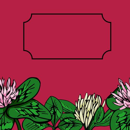 Summer background. Beautiful clover seamless pattern, great design for any purposes. Nature background. For banner, business card, poster or textileのイラスト素材