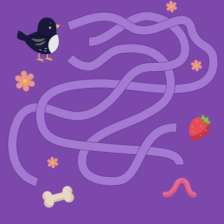 Children's maze with animals. Sweetheart Vector Illustrationのイラスト素材