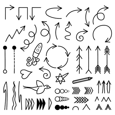 Doodle vector arrows set.のイラスト素材