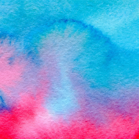 Hand drawn blue and pink watercolor abstract paint texture. Vector wet background.のイラスト素材