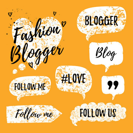 Vector speech bubbles with phrasesのイラスト素材