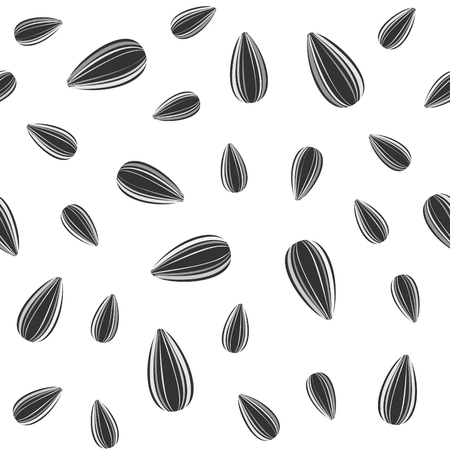 Sunflower seeds seamless pattern. Vector packaging design.のイラスト素材