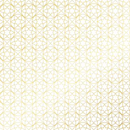 Ramadan Kareem gold gradient greeting card, banner, seamless pattern. Vector arabic ornate geometric shining background in islamic styleのイラスト素材