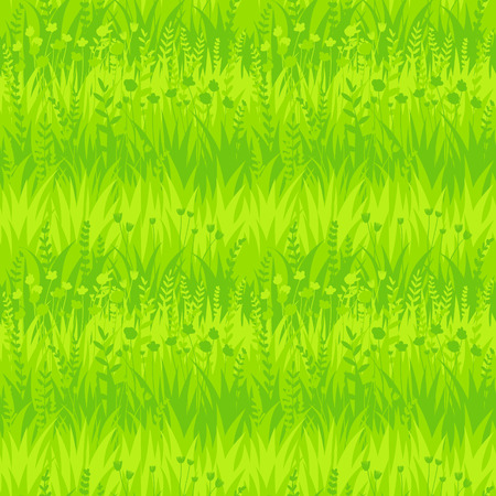 Summer green grass seamless pattern background. Vector eco, nature design wallpaperのイラスト素材