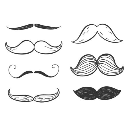 Man's mustache icons set. Vector element.のイラスト素材