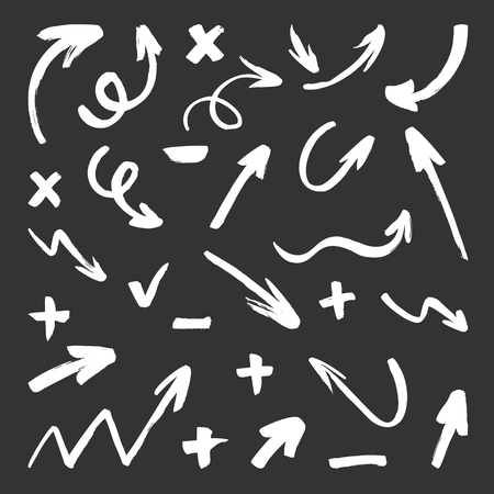 Hand drawn arrows set. Vector doodle icon.のイラスト素材