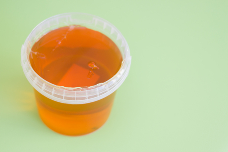 depilation and beauty concept - sugar paste or wax honey for hair removingの写真素材