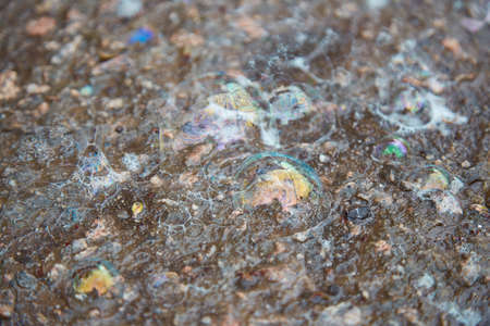 Abstract transparent grey bubbles background. Chemical liquid concept. Seamless texture